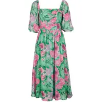 Banned Retro Robe longue Rockabilly de - Sandy Flower Dress - XS - 4XL - pour Femme - vert/rose - Taille S