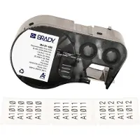 Brady M4-91-498, tissu vinyle repositionnable, noir sur blanc, 25.40 x 38.10 mm, passage de câble max. (25.40 mm)