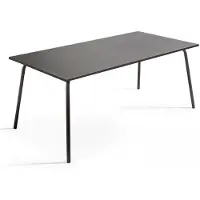 Oviala Table de jardin rectangulaire en métal anthracite - Palavas