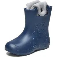 Ladeheid Bottes en caoutchouc pour enfants Eva, imperméables et doublées (bleu marine, taille 34/35), modèle LA-CA-04
