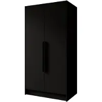 MargaretHadas24 Armoire Goya I 100 cm (noir, poignées noires)