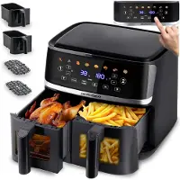 Berdsen XXL Dual Kammer Airfryer, Friteuse, Noir