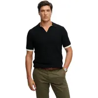 Superdry Johnny Collar Knitted Short Sleeve Polo Noir 3XL Homme