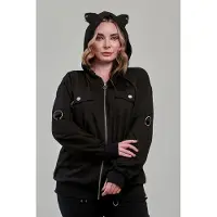 Banned Alternative Sweat-shirt à capuche Rockabilly de - Neo Noir - Sweat à Capuche - XS - 4XL - pour Femme - noir - Taille L