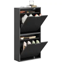 SoBuy Meuble à chaussures noir pliable 50x19x99 cm