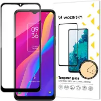 Wozinsky Verre trempé durable 9H pour écran complet TCL 30E avec cadre anti-chute, noir