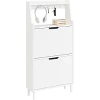 SoBuy Meuble à chaussures blanc 2 portes 60x19x119 cm
