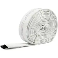 Garronda Tuyau plat , 2 pouces, 30 mètres, tuyau de pression 8 bars, tuyau pour pompiers sans raccords rapides, tuyau plat pour le transport d'eau, transport d'eau, modèle GD-0230, couleur blanche