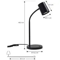 LINDBY - Radka Lampe de Table Noir