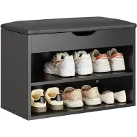 SoBuy Banc rangement chaussures noir 60x30x43 cm