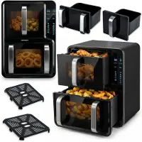 Berdsen Friteuse à air chaud, double compartiment, verticale, 12 l, 2800 W BD-664