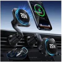 ESR Support de voiture magnétique Omnilock Cryoboost Magsafe avec ventilateur, chargeur sans fil 25 W, norme Qi 2.2, noir