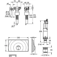 GROHE kit de transformation pour réservoir de chasse 14 l chromé - 38815000