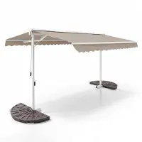 Oviala Store double pente 3 x 4m et 4 dalles lestées taupe - Delgada