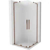 Mexen Velar L Duo Cabine de douche Porte coulissante 100 x 100 cm, Verre dépoli, Or rose - 871-100-100-02-33-60