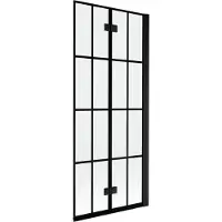 Mexen Mist Paroi de douche à 2 panneaux, droite 80 x 150 cm, grille noire, noir - 8A9-080-002-70-77-P