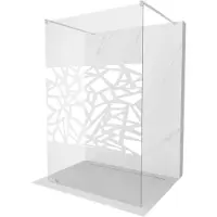 Mexen Kioto paroi de douche 120 x 200 cm, blanc motif 8 mm, nickel brossé - 800-120-002-97-85