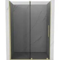 Mexen Porte de douche coulissante Velar 140 cm, graphite, or brossé - 871-140-000-41-55