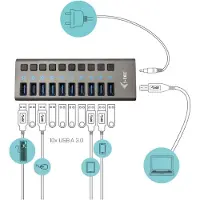ITEC i-tec U3CHARGEHUB10 chargeur d'appareils mobiles Universel Gris Secteur Charge rapide Intérieure