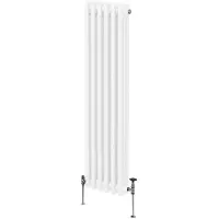 MonsterShop Radiateur traditionnel 3 colonnes blanc 1500 x 292 mm, acier carbone 1,5 mm, finition poudre 3 couches, CE BS EN442