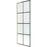 Mexen Next L Paroi pliante pour baignoire à 1 vantail 70 x 150 cm, motif noir, or brossé - 895-070-000-03-77-55