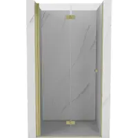 Mexen Mist-F Paroi de douche pliante gauche 100 cm, transparente, or brossé - 8A6-100-000-55-00-L