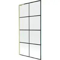 Mexen Next L Pare-bain 1 aile 90 x 150 cm, motif noir, or brossé - 895-090-000-03-77-55
