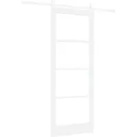 vidaXL Porte coulissante , 83 x 211 cm, en bois massif (pin) et verre, de couleur blanche