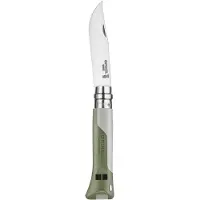 Opinel No. 08 Horizon 3304, Made For The Elements, Satin Stainless Steel, Pebble Grey / Khaki Polyamide, couteau de poche