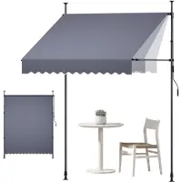 Vevor Store Banne Manuel sans Perçage Auvent Rétractable 200 cm pour Terrasse et Balcon
