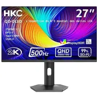 HKC Ecran PC Gaming GS27QHS 27" OLED 500 Hz QHD Gris