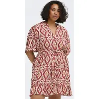 ONLY Carmakoma Robe 'CARANTONIA MIKASI' ivoire / cappuccino / lie de vin / rouge feu