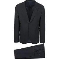 Suitable Costume Strato Pied De Poule Laine Marine
