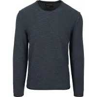 Marc O'Polo Pull Col Rond Coton/Lin Bleu Foncé