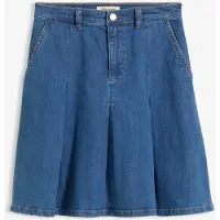 Bonprix Jupe plissée en jean, taille mi-haute