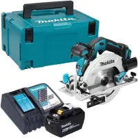 Makita Scie circulaire sans fil DHS 680 Z 18 V 165 mm sans balais + 1 batterie 9,0 Ah + chargeur + Makpac