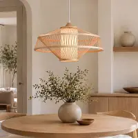 LumenXL Suspension en bambou Olira avec diffuseur - naturel