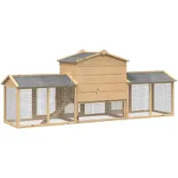 vidaXL - Abri pour poules, 3 pièces, marron, 225 x 60 x 89 cm