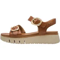 Tamaris Sandales - - Comfort Cognac Nappa - Cuir Nappa - Compensé - Bride réglable