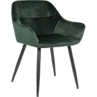 CLP Chaise visiteur Emia avec surpiqûres décoratives, verte, en velours