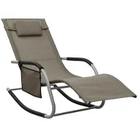 vidaXL Bains de soleil 2 pcs. Textilène taupe et gris