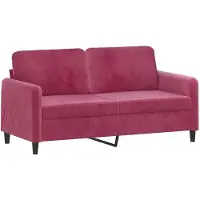 vidaXL 2-pc. Ensemble de canapé velours rouge vin