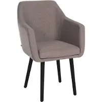 CLP Chaise visiteur Utrecht en tissu avec structure en bois robuste, couleur taupe, structure noire
