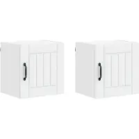 vidaXL Armoire murale LUCCA, lot de 2, blanc, 40 x 31 x 40 cm, aggloméré