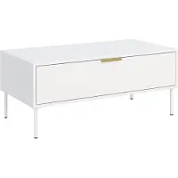 Selsey Vena – Table basse avec tiroir - blanche - 100x50 cm