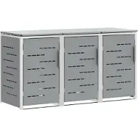 vidaXL Abri pour poubelles en acier inoxydable gris
