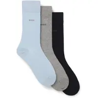 BOSS Lot de trois paires de chaussettes mi-mollet en maille stretch