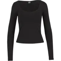 Urban Classics T-shirt manches longues de - Haut Col Large - XS - XL - pour Femme - noir - Taille L
