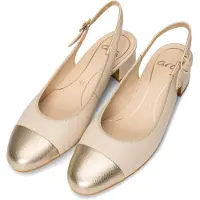 Ara Escarpins à bride arrière beige / or