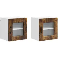 vidaXL Façade de lave-vaisselle Kalmar, 2 pièces, chêne fumé